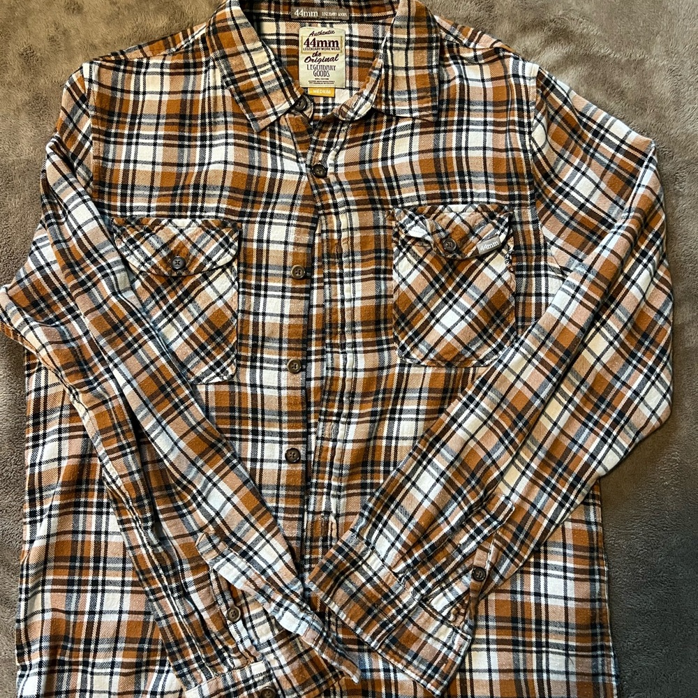 Men's orange Brown Plaid Shirt